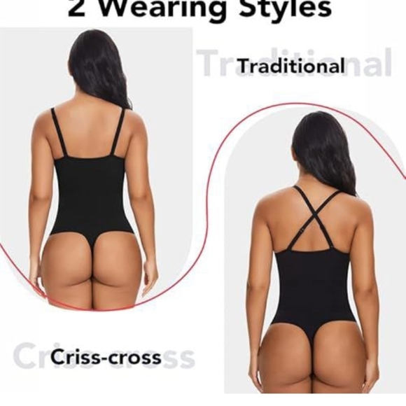 Elegant Black Bodysuit with Plunging V-Neckline - Picture 3 of 4